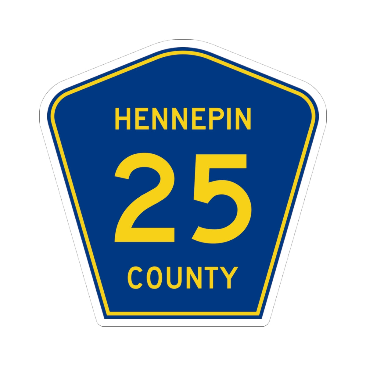 Hennepin County 25 (Minnesota) (Road Sign) STICKER Vinyl Kiss-Cut Decal