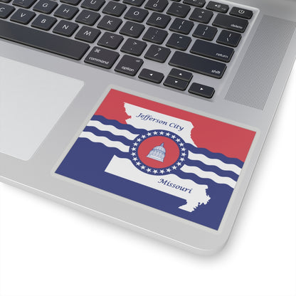 Flag of Jefferson City, Missouri - STICKER Vinyl Kiss-Cut Decal