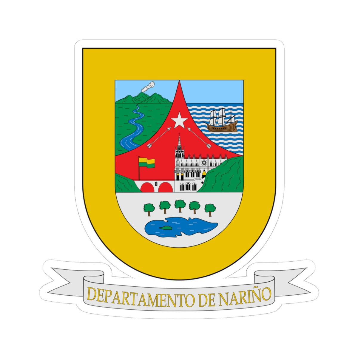 Escudo de Nariño (Colombia) (Coat of Arms) STICKER Vinyl Kiss-Cut Decal