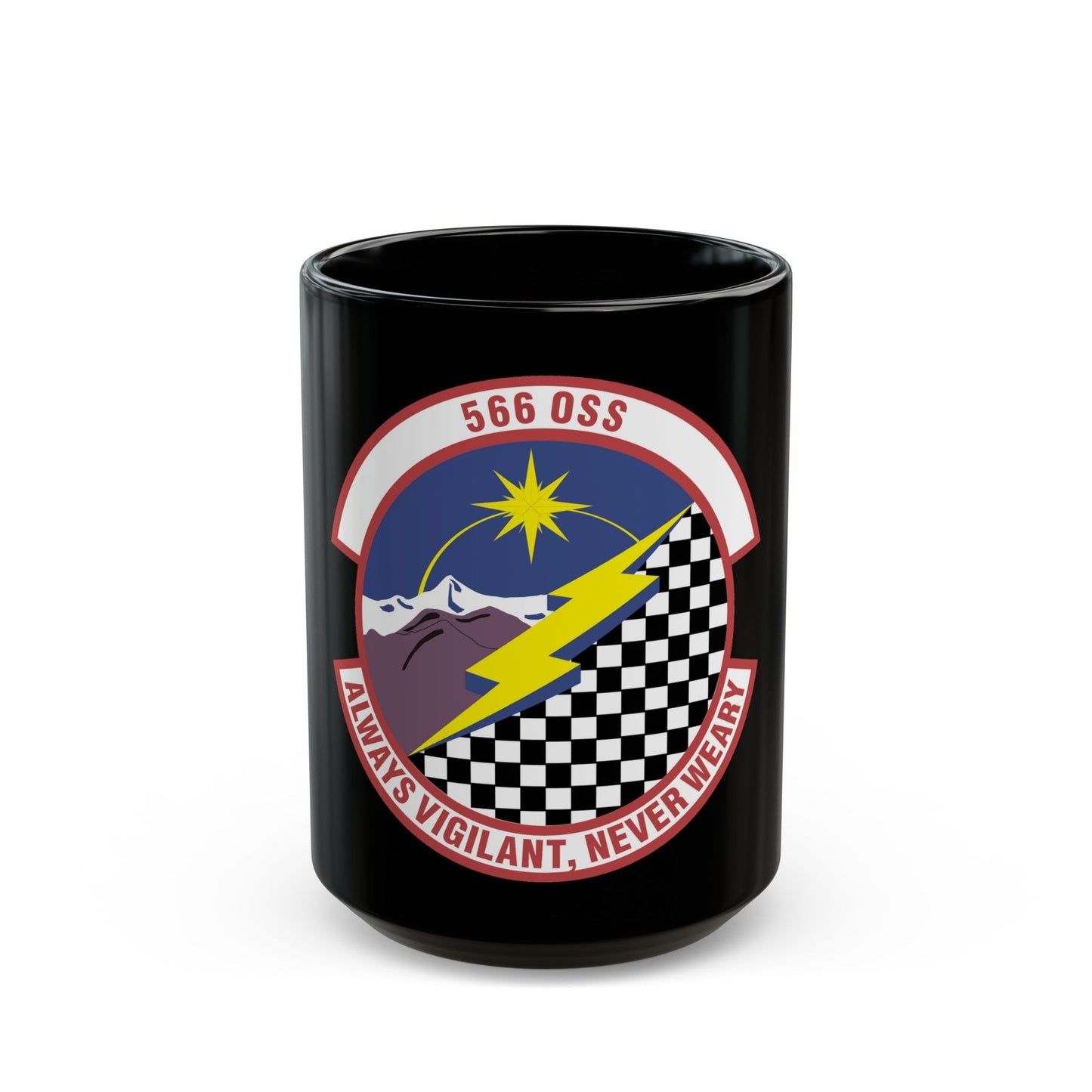 566th Operations Support Squadron (U.S. Air Force) Black Coffee Mug-15oz-The Sticker Space