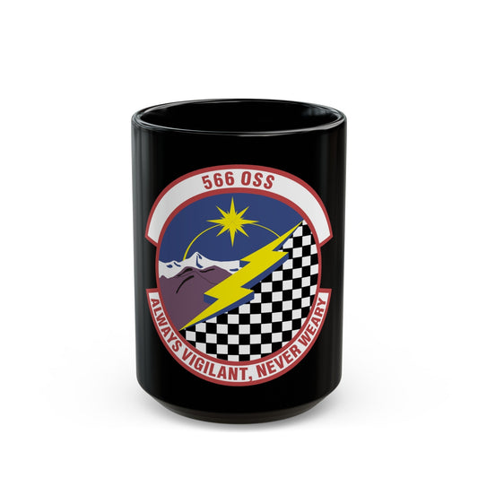 566th Operations Support Squadron (U.S. Air Force) Black Coffee Mug-15oz-The Sticker Space