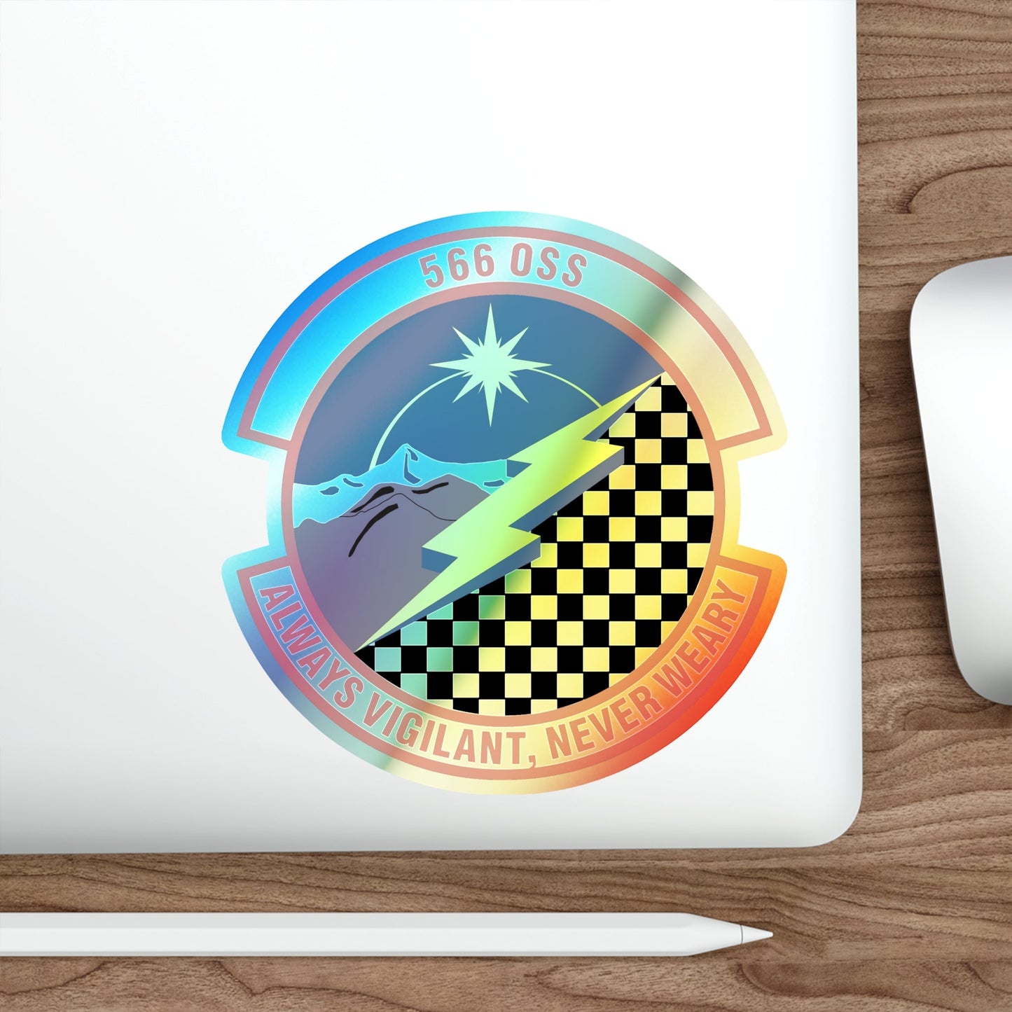 566th Operations Support Squadron (U.S. Air Force) Holographic STICKER Die-Cut Vinyl Decal-The Sticker Space