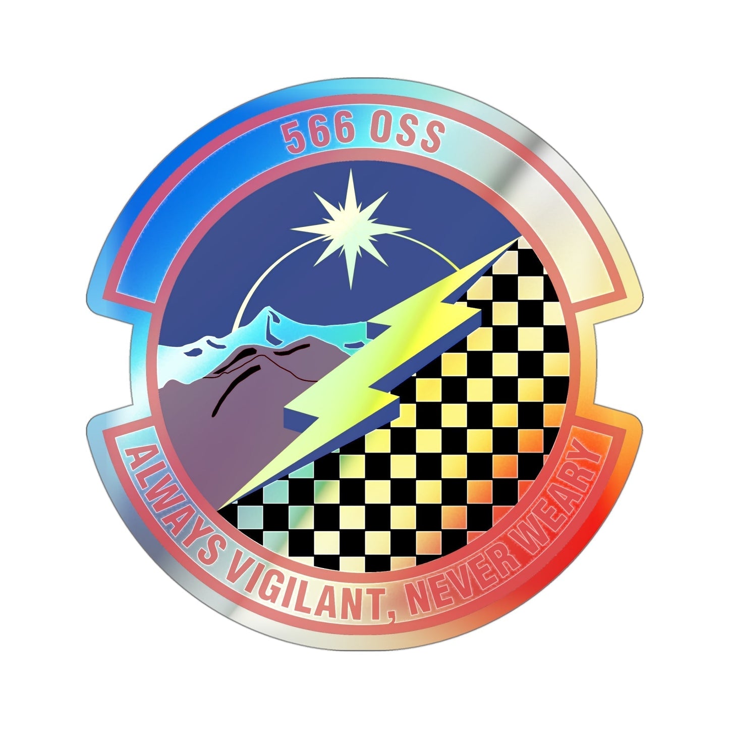 566th Operations Support Squadron (U.S. Air Force) Holographic STICKER Die-Cut Vinyl Decal-4 Inch-The Sticker Space