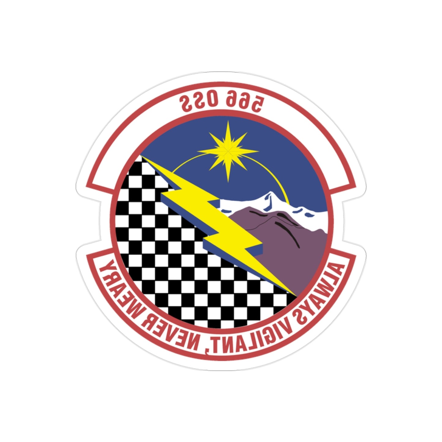 566th Operations Support Squadron (U.S. Air Force) REVERSE PRINT Transparent STICKER-2" × 2"-The Sticker Space