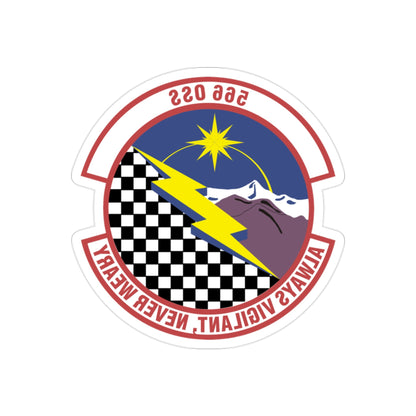 566th Operations Support Squadron (U.S. Air Force) REVERSE PRINT Transparent STICKER-2" × 2"-The Sticker Space