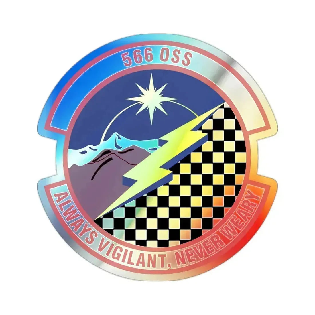 566th Operations Support Squadron (U.S. Air Force) Holographic STICKER Die-Cut Vinyl Decal 2 Inch Holographic - The Sticker Space