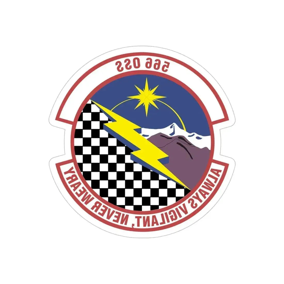 566th Operations Support Squadron (U.S. Air Force) REVERSE PRINT Transparent Die-Cut STICKER 5 Inch Die-Cut Transparent - The Sticker Space