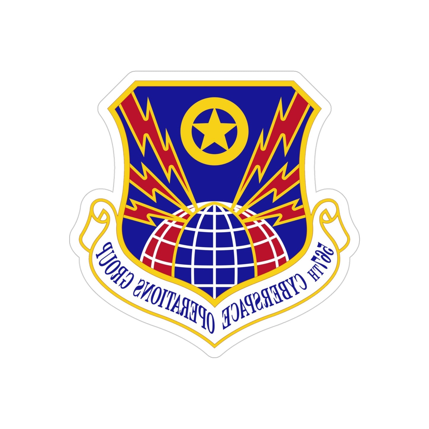 567 Cyberspace Operations Group ACC (U.S. Air Force) REVERSE PRINT Transparent STICKER-4 Inch-The Sticker Space