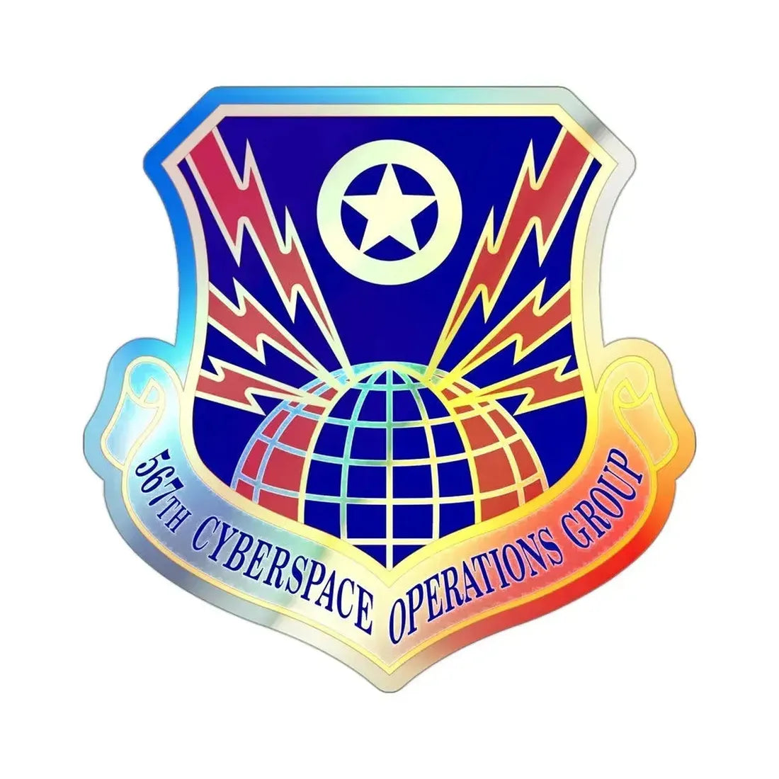 567 Cyberspace Operations Group ACC (U.S. Air Force) Holographic STICKER Die-Cut Vinyl Decal 3 Inch Holographic - The Sticker Space