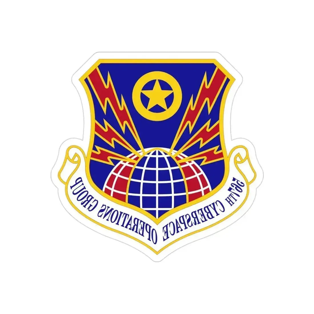567 Cyberspace Operations Group ACC (U.S. Air Force) REVERSE PRINT Transparent Die-Cut STICKER 3 Inch Die-Cut Transparent - The Sticker Space