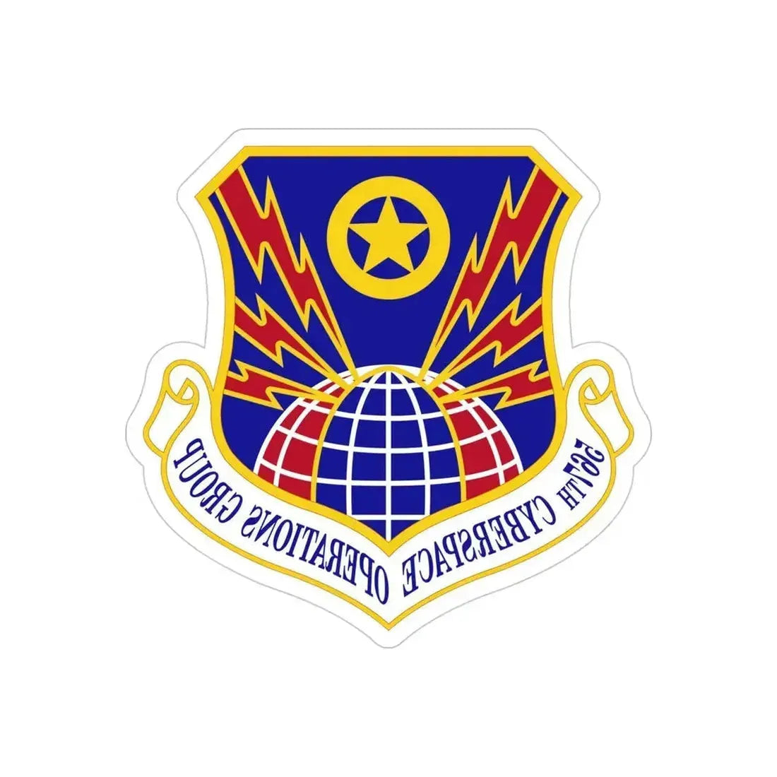 567 Cyberspace Operations Group ACC (U.S. Air Force) REVERSE PRINT Transparent Die-Cut STICKER 4 Inch Die-Cut Transparent - The Sticker Space