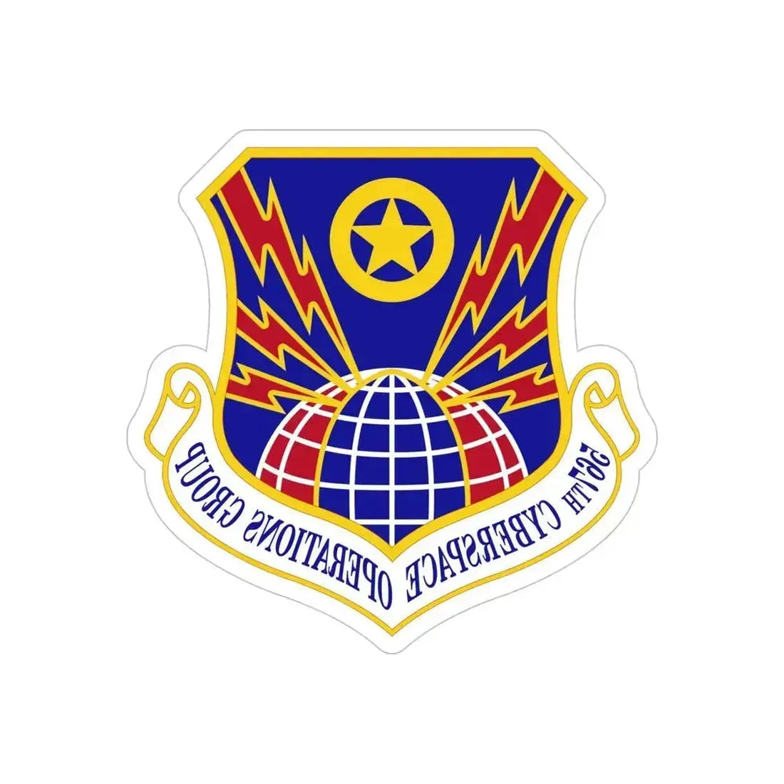 567 Cyberspace Operations Group ACC (U.S. Air Force) REVERSE PRINT Transparent Die-Cut STICKER 5 Inch Die-Cut Transparent - The Sticker Space
