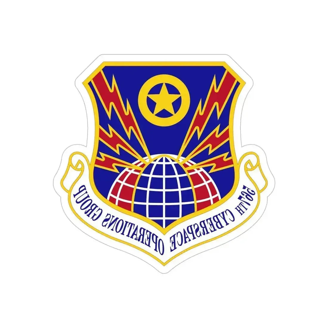 567 Cyberspace Operations Group ACC (U.S. Air Force) REVERSE PRINT Transparent Die-Cut STICKER 6 Inch Die-Cut Transparent - The Sticker Space