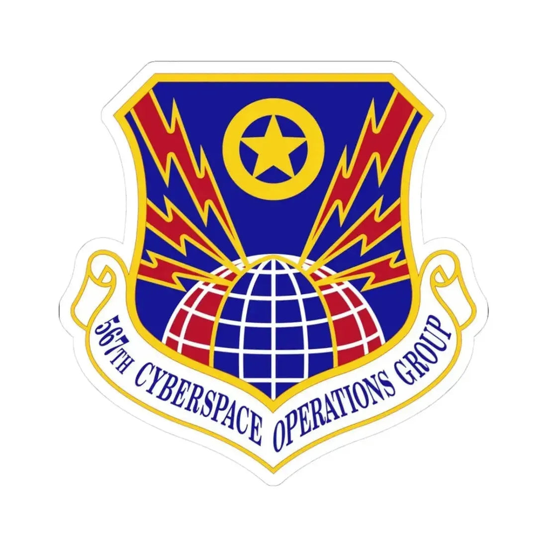 567 Cyberspace Operations Group ACC (U.S. Air Force) STICKER Vinyl Kiss-Cut Decal 3 Inch White - The Sticker Space