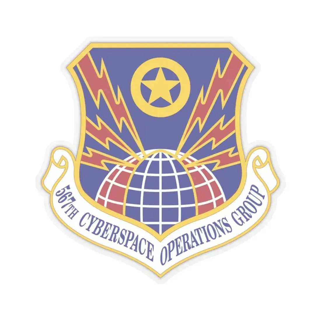 567 Cyberspace Operations Group ACC (U.S. Air Force) STICKER Vinyl Kiss-Cut Decal 4 Inch Transparent - The Sticker Space