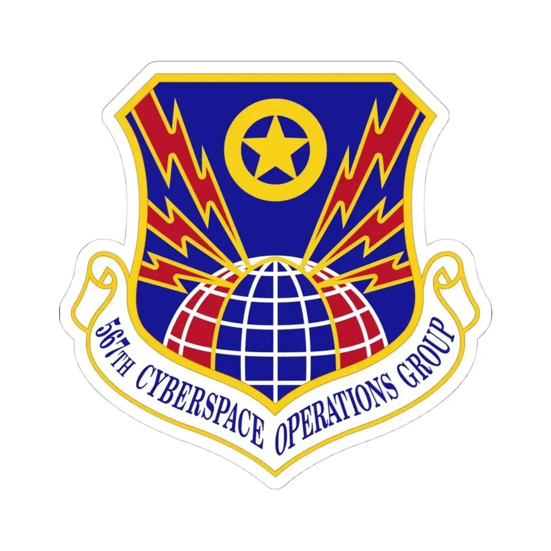 567 Cyberspace Operations Group ACC (U.S. Air Force) STICKER Vinyl Kiss-Cut Decal 4 Inch White - The Sticker Space