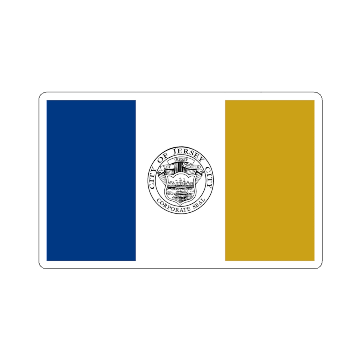 Flag of Jersey City - STICKER Vinyl Kiss-Cut Decal