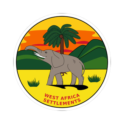 Badge of the British West Africa Settlements 1870-1888 (Ghana) (Coat of Arms) STICKER Vinyl Kiss-Cut Decal