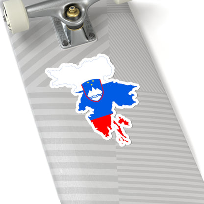 Flag-map of Greater Slovenia (Slovenia) STICKER Vinyl Kiss-Cut Decal
