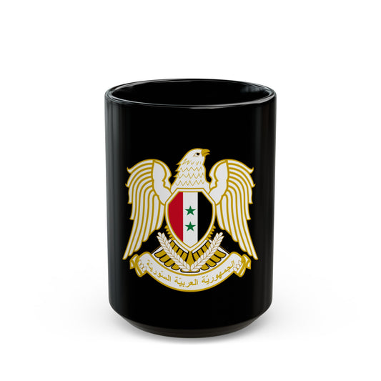 Seal of the People's Assembly of Syria - Black Coffee Mug-15oz-The Sticker Space