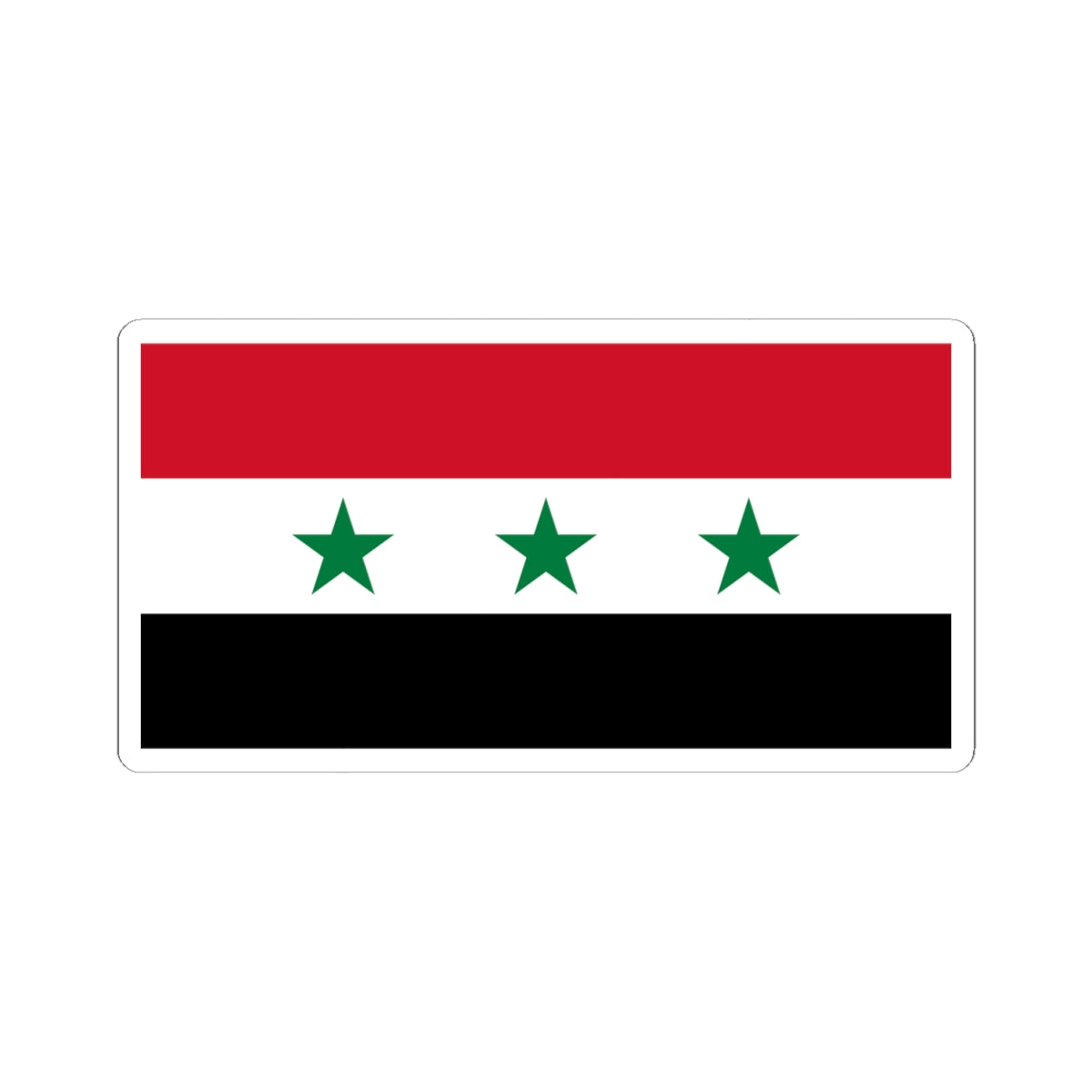 Flag of Syria 1963-1972 (Syria) STICKER Vinyl Kiss-Cut Decal