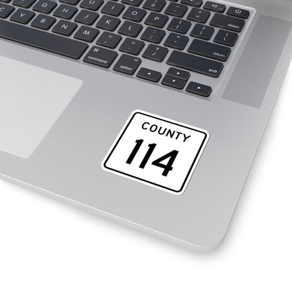 County 114 square (Minnesota) (Road Sign) STICKER Vinyl Kiss-Cut Decal