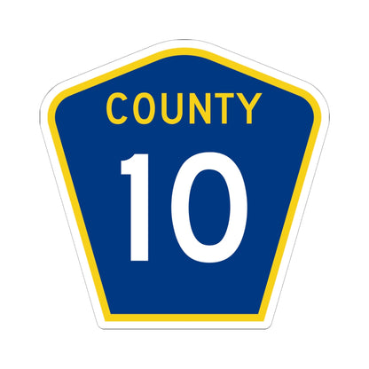 County 10 MN (Minnesota) (Road Sign) STICKER Vinyl Kiss-Cut Decal