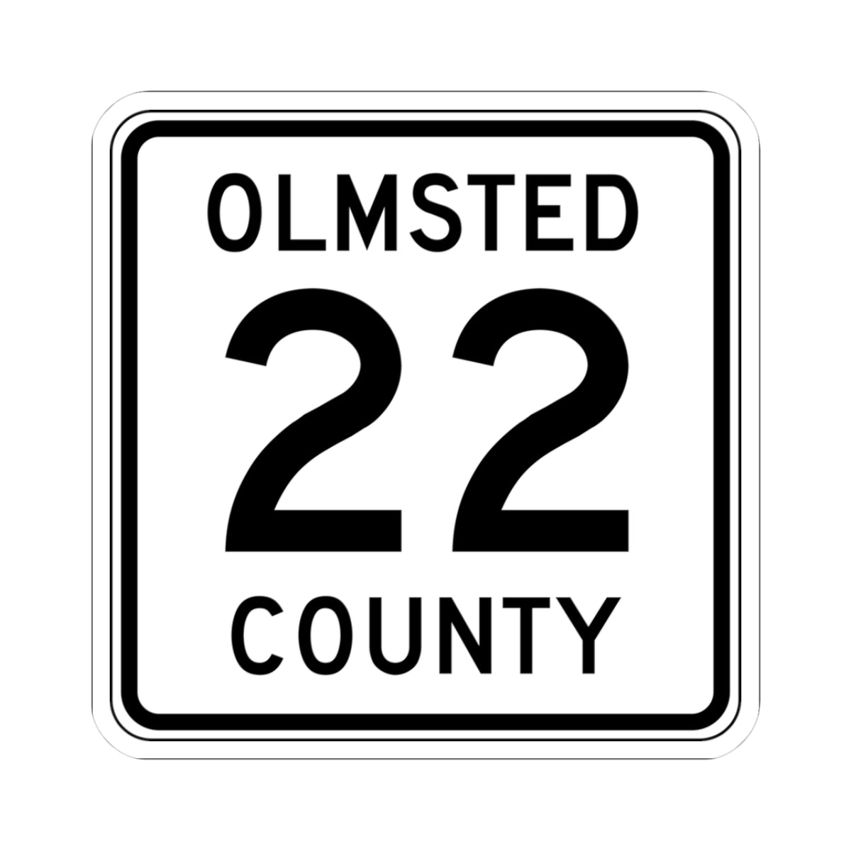 Olmsted County Route 22 (Minnesota) (Road Sign) STICKER Vinyl Kiss-Cut Decal