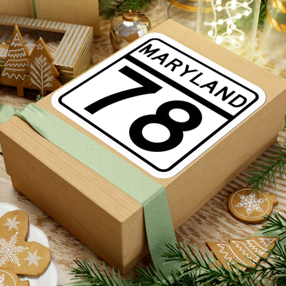 MD Route 78 (Maryland) (Road Sign) STICKER Vinyl Kiss-Cut Decal