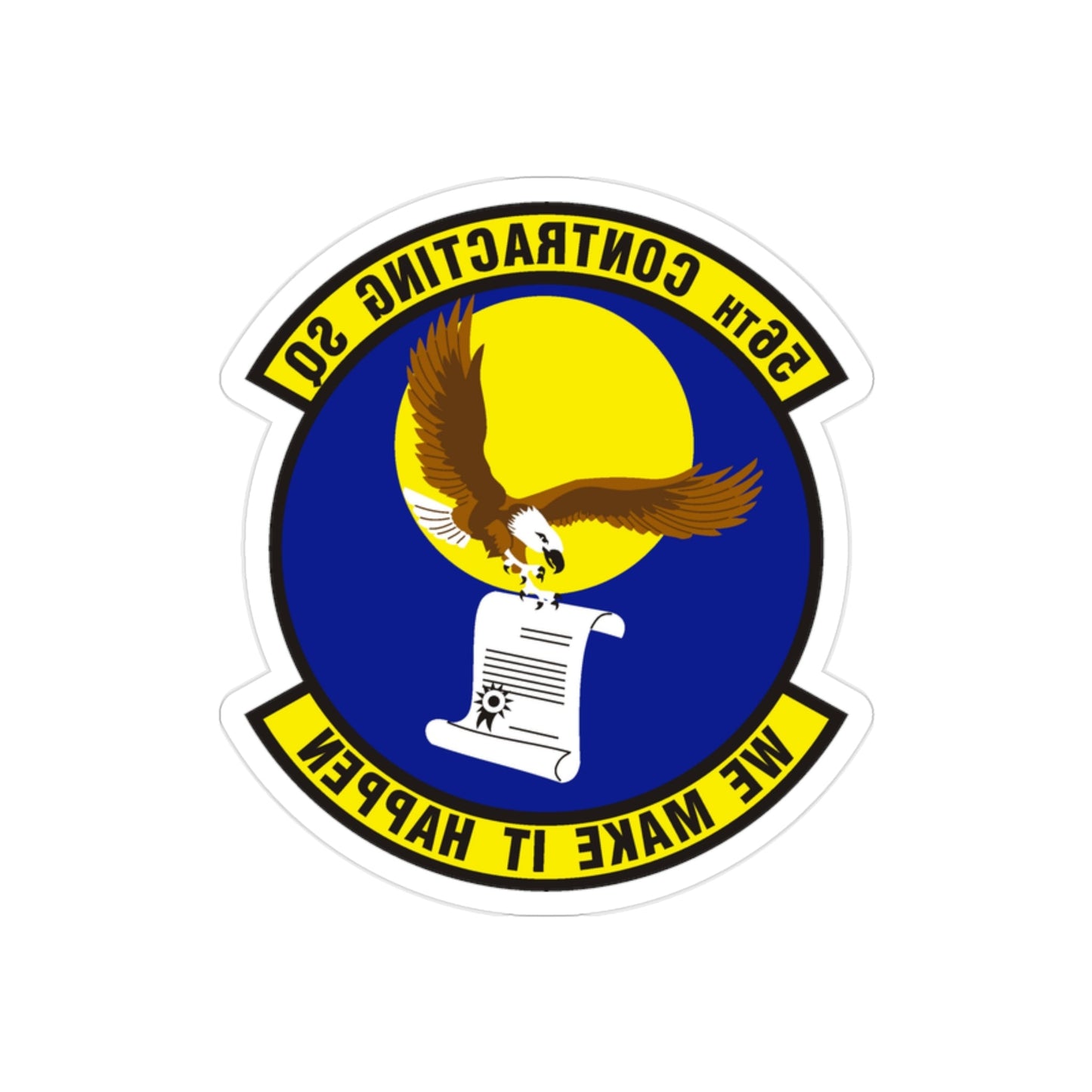 56th Contracting Squadron (U.S. Air Force) REVERSE PRINT Transparent STICKER-2" × 2"-The Sticker Space