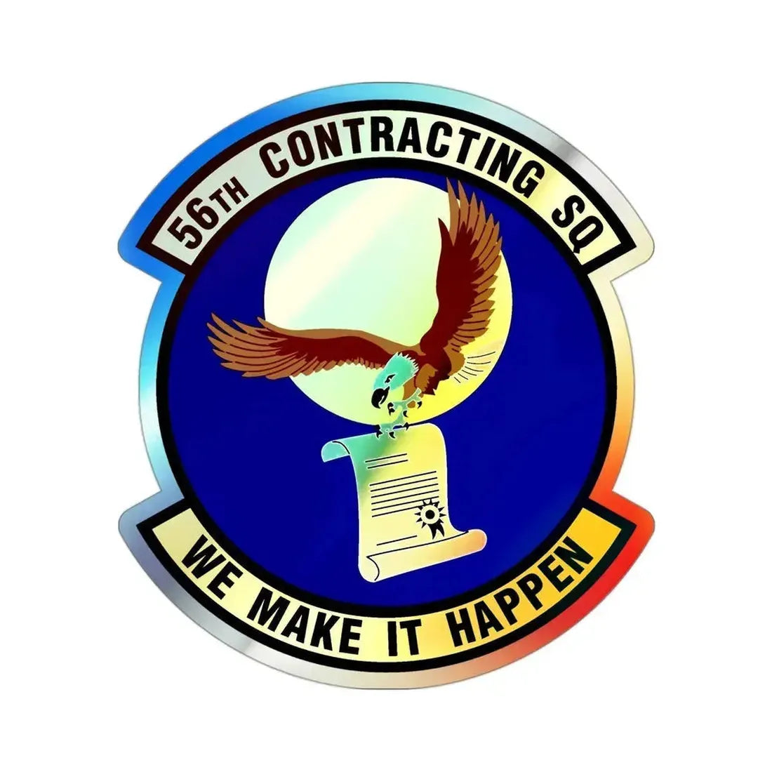 56th Contracting Squadron (U.S. Air Force) Holographic STICKER Die-Cut Vinyl Decal 3 Inch Holographic - The Sticker Space