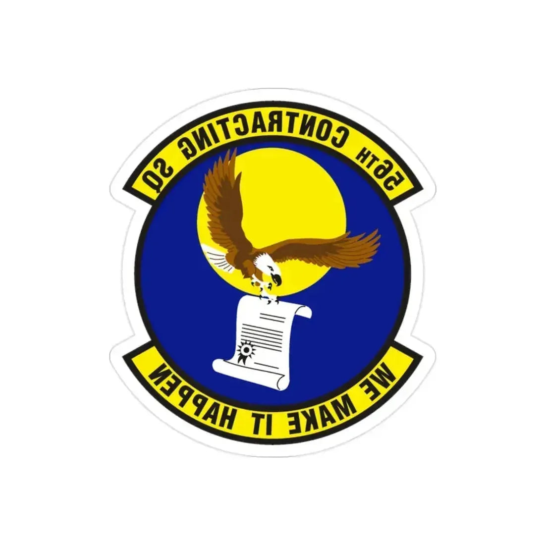 56th Contracting Squadron (U.S. Air Force) REVERSE PRINT Transparent Die-Cut STICKER 2 Inch Die-Cut Transparent - The Sticker Space
