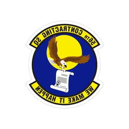 56th Contracting Squadron (U.S. Air Force) REVERSE PRINT Transparent Die-Cut STICKER 2 Inch Die-Cut Transparent - The Sticker Space