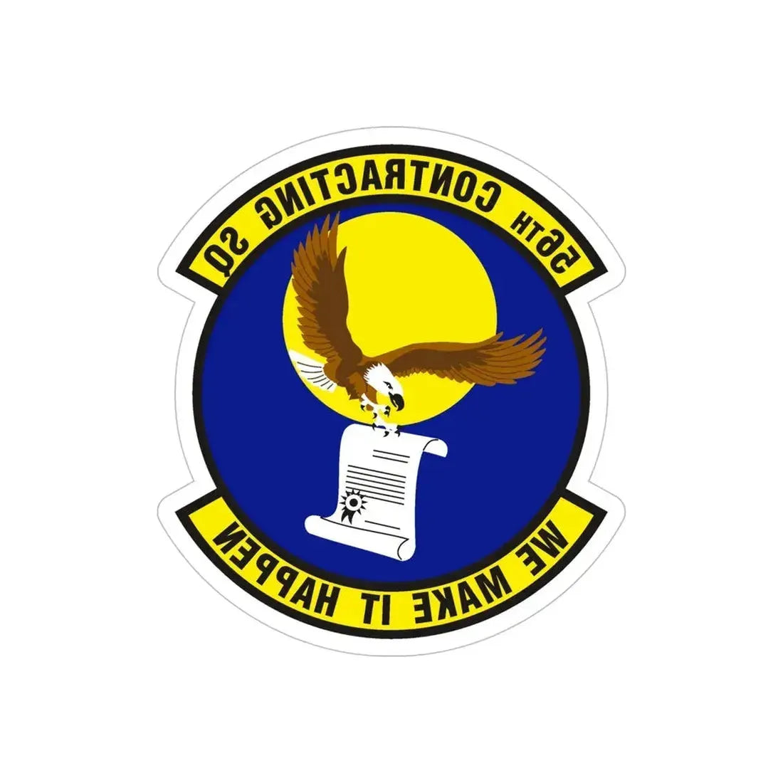 56th Contracting Squadron (U.S. Air Force) REVERSE PRINT Transparent Die-Cut STICKER - The Sticker Space