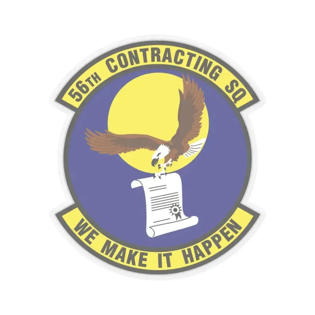 56th Contracting Squadron (U.S. Air Force) STICKER Vinyl Kiss-Cut Decal 3 Inch Transparent - The Sticker Space