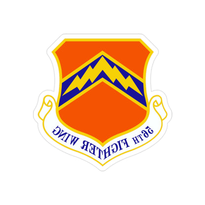 56th Fighter Wing (U.S. Air Force) REVERSE PRINT Transparent STICKER-2" × 2"-The Sticker Space