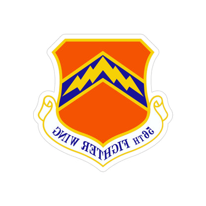 56th Fighter Wing (U.S. Air Force) REVERSE PRINT Transparent STICKER-4" × 4"-The Sticker Space