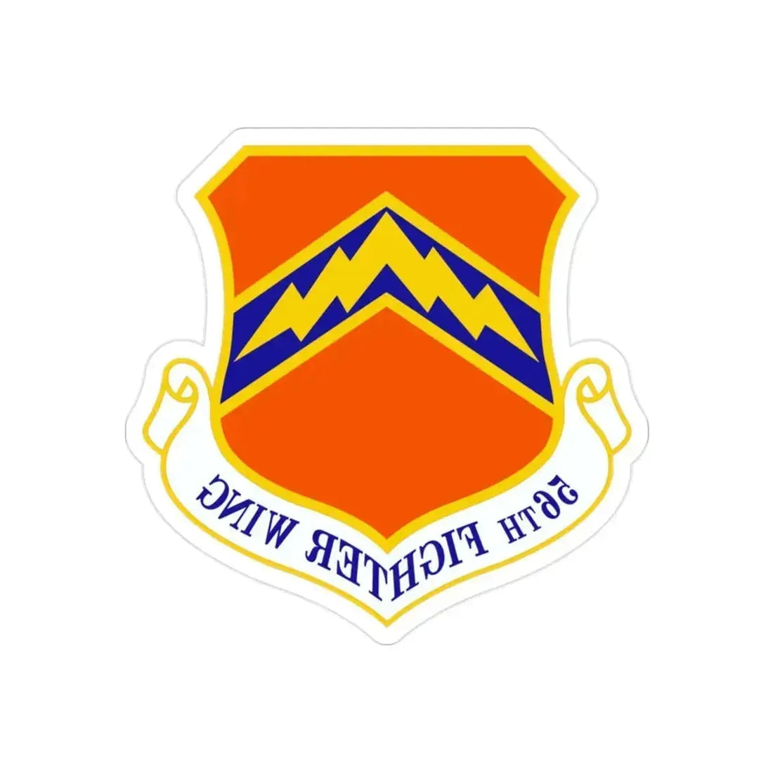 56th Fighter Wing (U.S. Air Force) REVERSE PRINT Transparent Die-Cut STICKER 2 Inch Die-Cut Transparent - The Sticker Space
