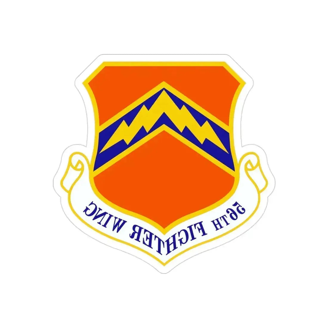 56th Fighter Wing (U.S. Air Force) REVERSE PRINT Transparent Die-Cut STICKER 3 Inch Die-Cut Transparent - The Sticker Space