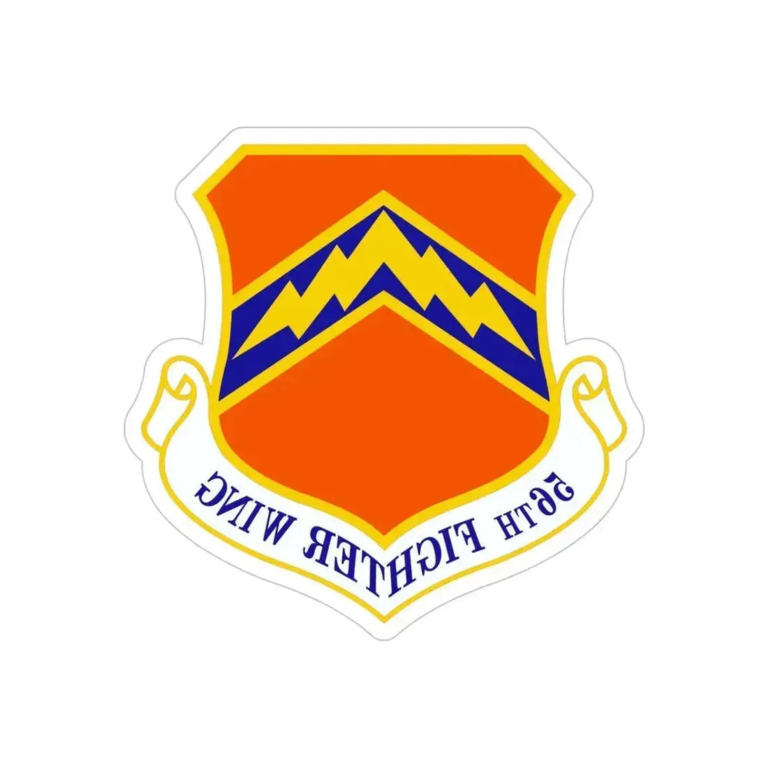 56th Fighter Wing (U.S. Air Force) REVERSE PRINT Transparent Die-Cut STICKER 6 Inch Die-Cut Transparent - The Sticker Space