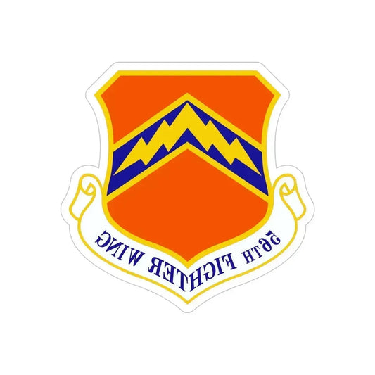 56th Fighter Wing (U.S. Air Force) REVERSE PRINT Transparent Die-Cut STICKER 6 Inch Die-Cut Transparent - The Sticker Space