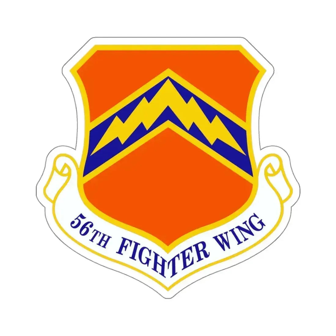 56th Fighter Wing (U.S. Air Force) STICKER Vinyl Kiss-Cut Decal 4 Inch White - The Sticker Space