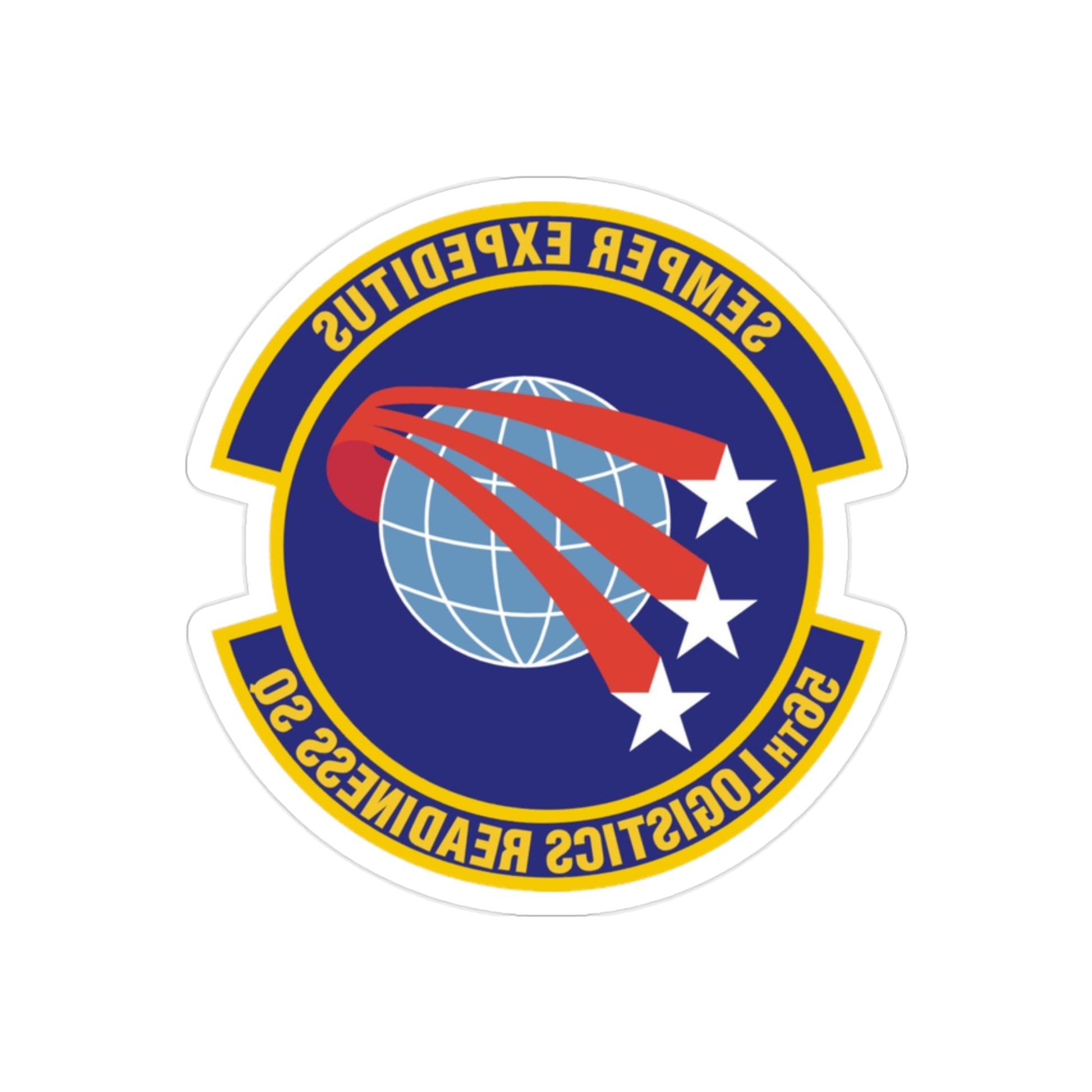 56th Logistics Readiness Squadron (U.S. Air Force) REVERSE PRINT Transparent STICKER-2" × 2"-The Sticker Space