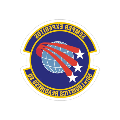 56th Logistics Readiness Squadron (U.S. Air Force) REVERSE PRINT Transparent STICKER-3" × 3"-The Sticker Space