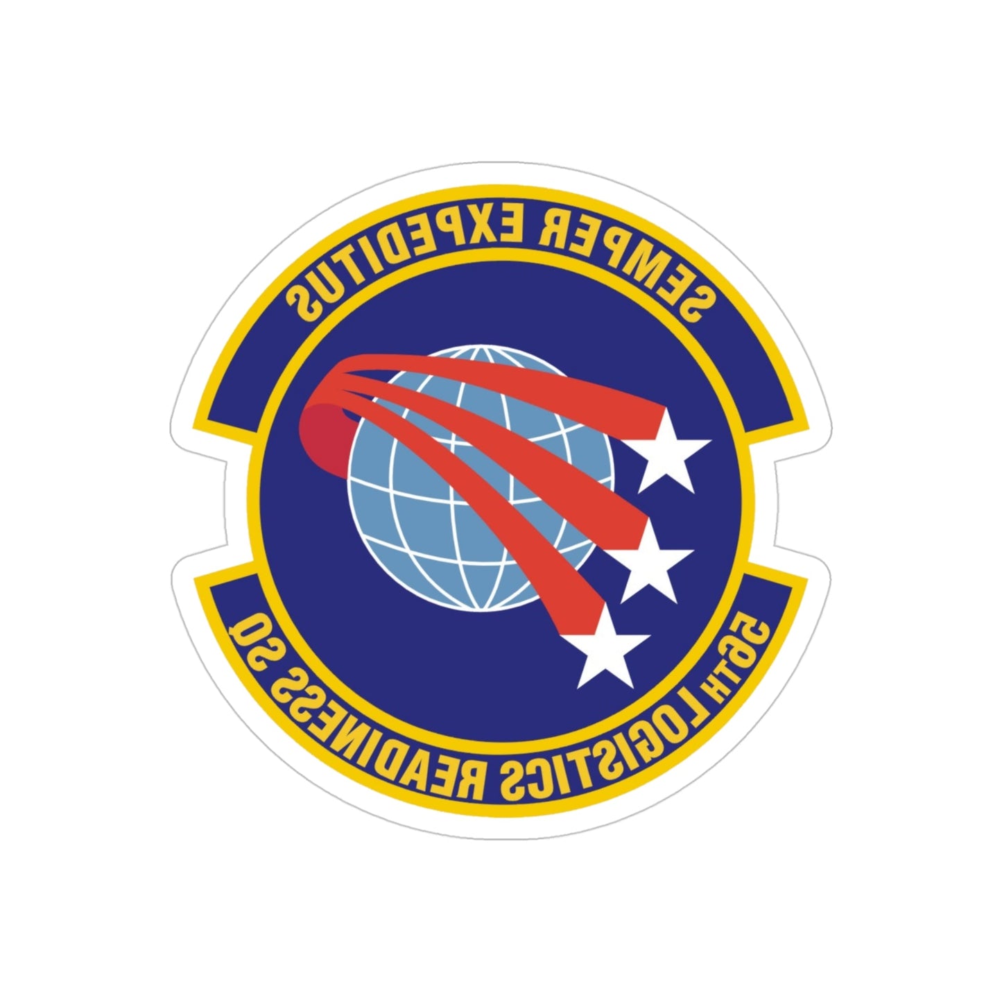 56th Logistics Readiness Squadron (U.S. Air Force) REVERSE PRINT Transparent STICKER-4" × 4"-The Sticker Space