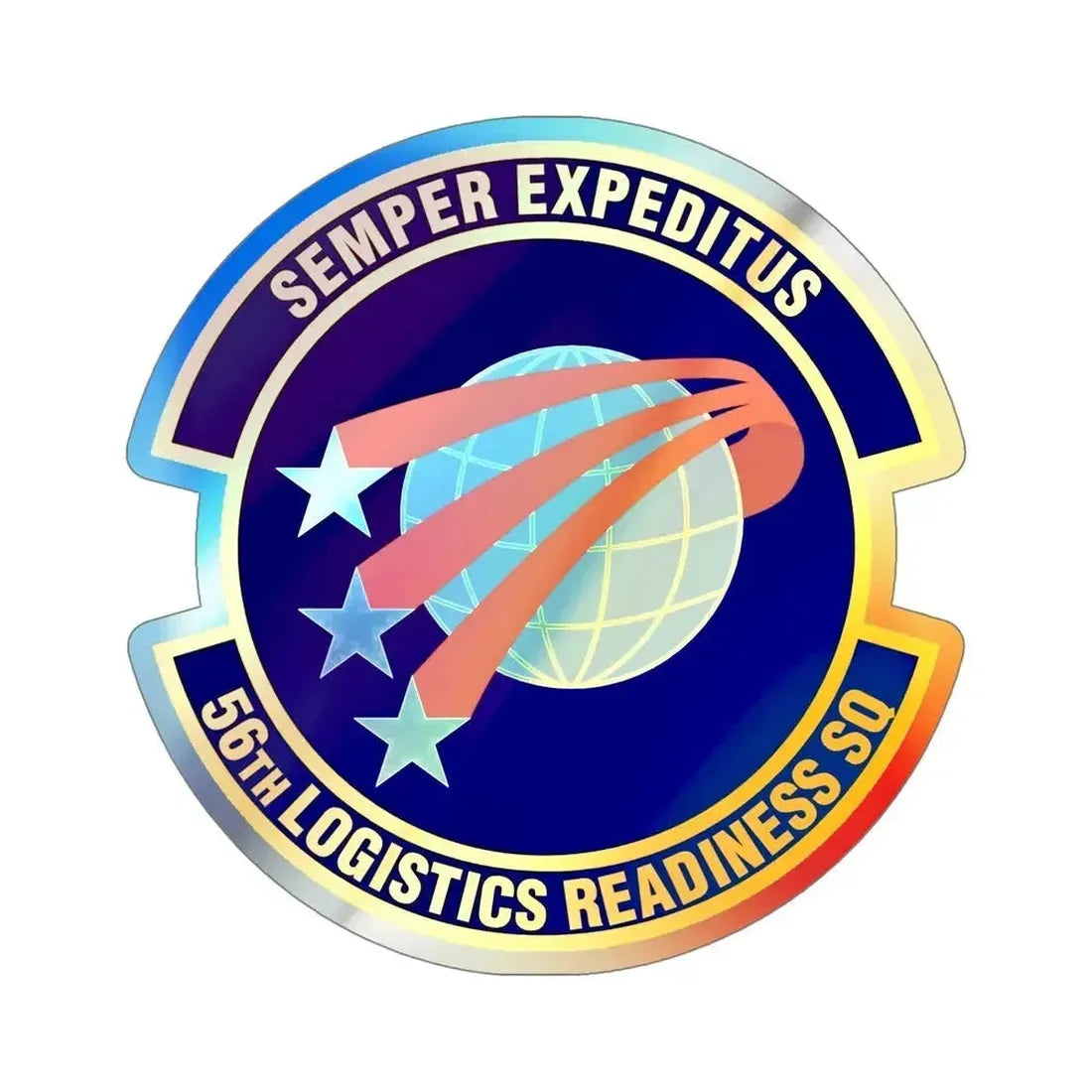 56th Logistics Readiness Squadron (U.S. Air Force) Holographic STICKER Die-Cut Vinyl Decal 5 Inch Holographic - The Sticker Space