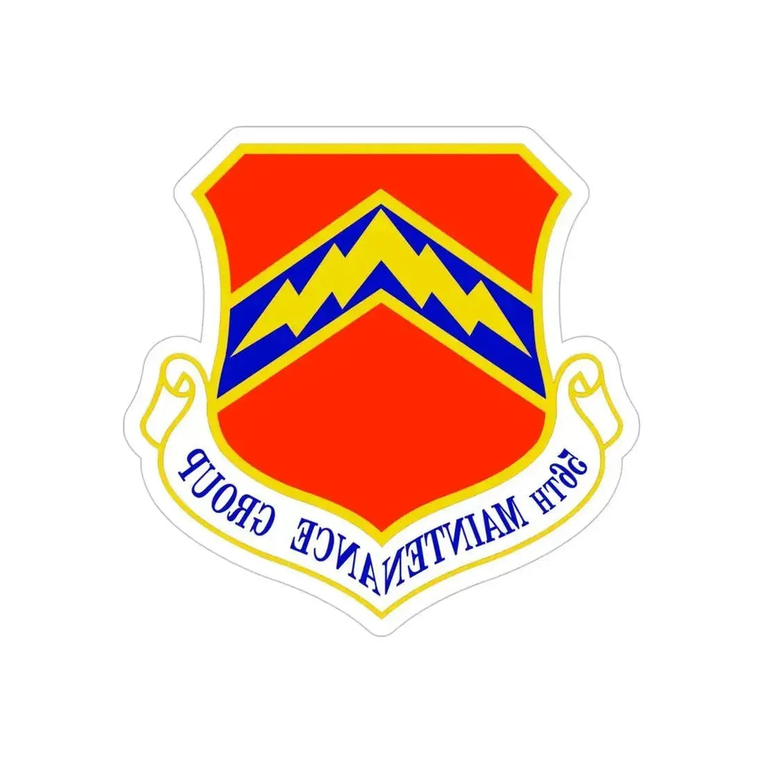 56th Maintenance Group (U.S. Air Force) REVERSE PRINT Transparent Die-Cut STICKER 5 Inch Die-Cut Transparent - The Sticker Space