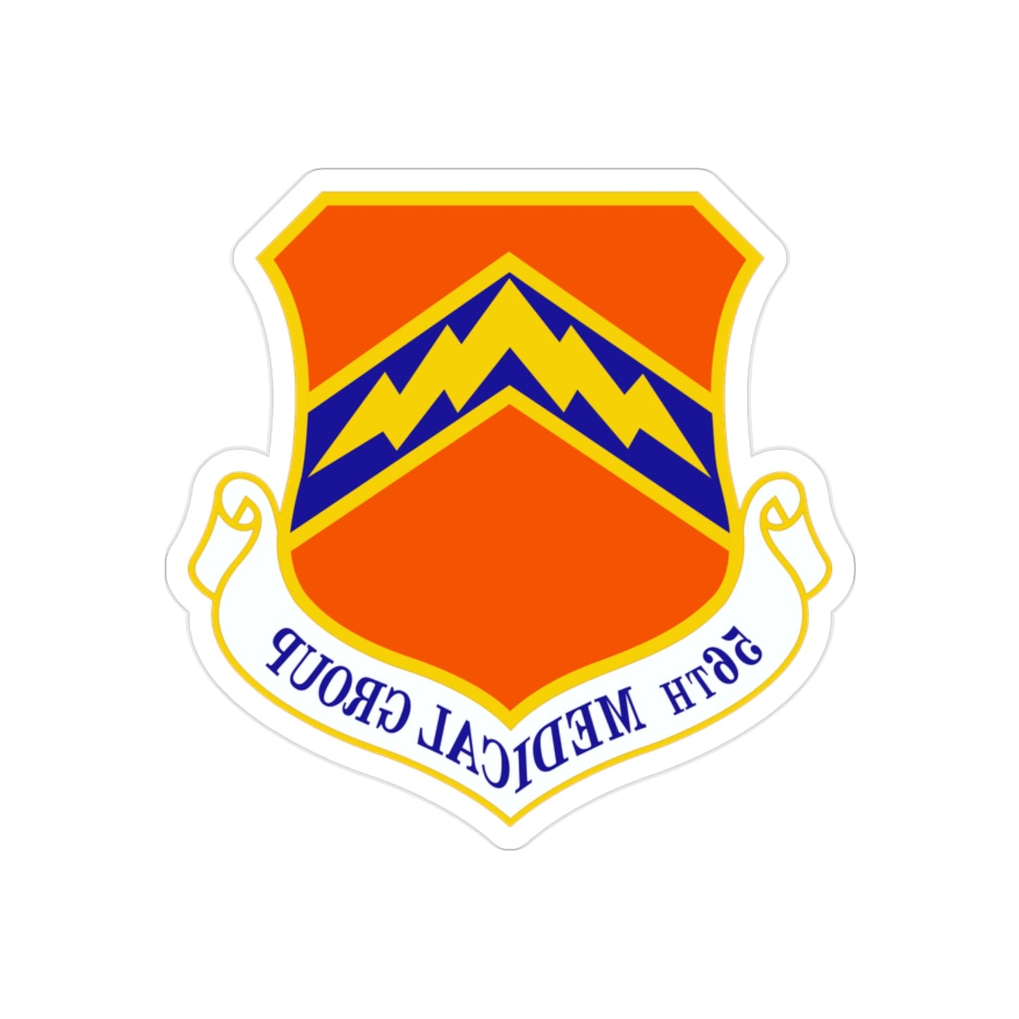 56th Medical Group (U.S. Air Force) REVERSE PRINT Transparent STICKER-2" × 2"-The Sticker Space