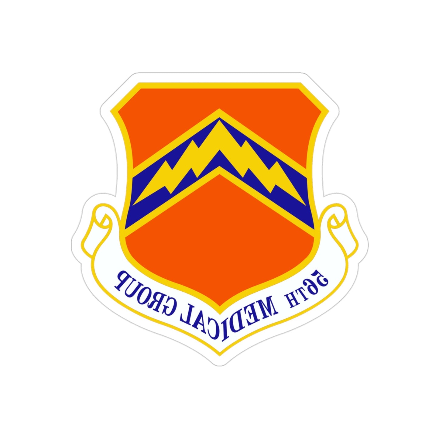 56th Medical Group (U.S. Air Force) REVERSE PRINT Transparent STICKER-3" × 3"-The Sticker Space