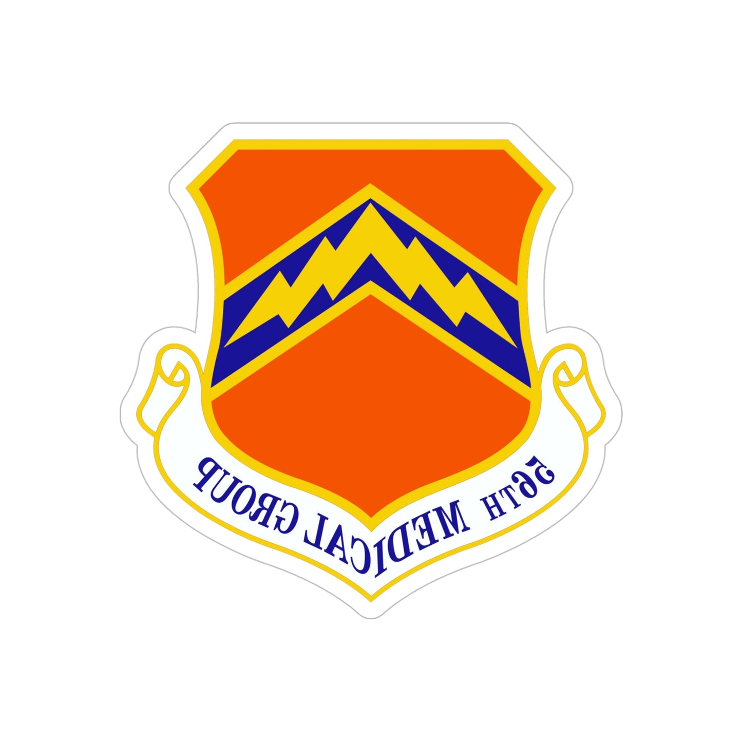 56th Medical Group (U.S. Air Force) REVERSE PRINT Transparent STICKER-5" × 5"-The Sticker Space